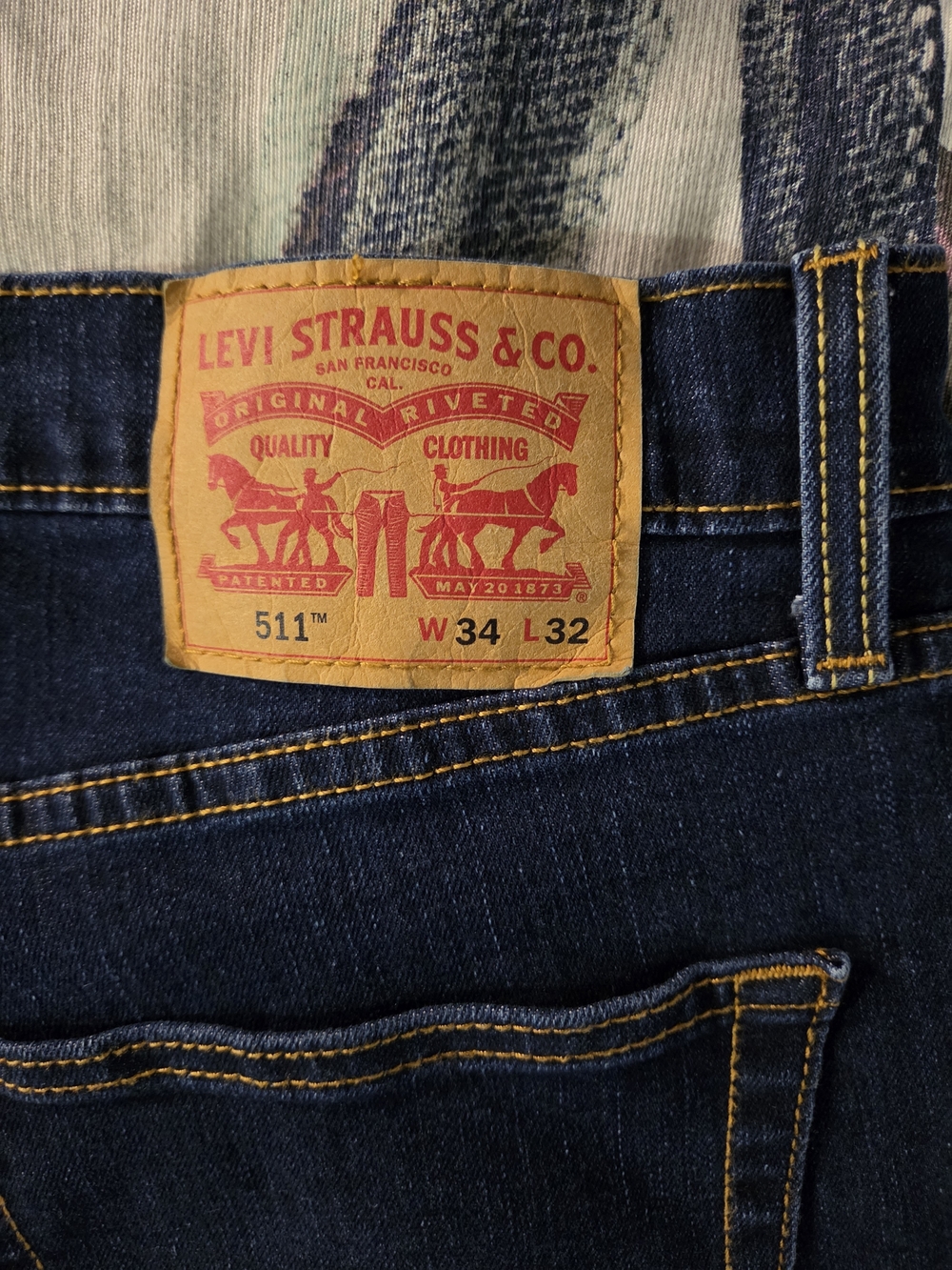 Levi's 511 Skinny Jeans in Dark Blue with Yellow Stitching